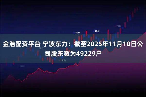 金浩配资平台 宁波东力：截至2025年11月10日公司股东数为49229户